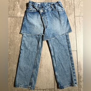 Girls Zara skirted jeans. Light Blue